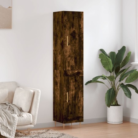 Aparador de madera contrachapada roble ahumado 34,5x34x180 cm de vidaXL, Aparadores - Ref: Foro24-3199102, Precio: 98,01 €, D...