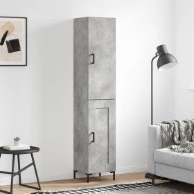 Aparador de madera contrachapada gris hormigón 34,5x34x180 cm de vidaXL, Aparadores - Ref: Foro24-3199109, Precio: 93,07 €, D...