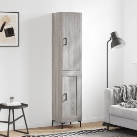 Aparador alto madera contrachapada gris Sonoma 34,5x34x180 cm de vidaXL, Aparadores - Ref: Foro24-3199111, Precio: 104,99 €, ...