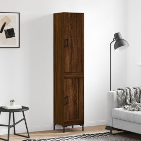 Aparador alto madera contrachapada roble marrón 34,5x34x180 cm de vidaXL, Aparadores - Ref: Foro24-3199112, Precio: 102,80 €,...