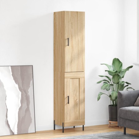 Aparador de madera contrachapada roble Sonoma 34,5x34x180 cm de vidaXL, Aparadores - Ref: Foro24-3199116, Precio: 108,45 €, D...