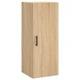 Aparador de madera contrachapada roble Sonoma 34,5x34x180 cm de vidaXL, Aparadores - Ref: Foro24-3199116, Precio: 108,45 €, D...