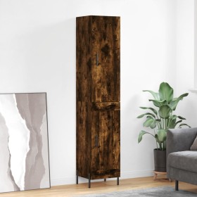 Aparador de madera contrachapada roble ahumado 34,5x34x180 cm de vidaXL, Aparadores - Ref: Foro24-3199118, Precio: 103,99 €, ...