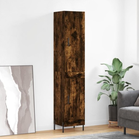 Aparador de madera contrachapada roble ahumado 34,5x34x180 cm de vidaXL, Aparadores - Ref: Foro24-3199118, Precio: 103,24 €, ...