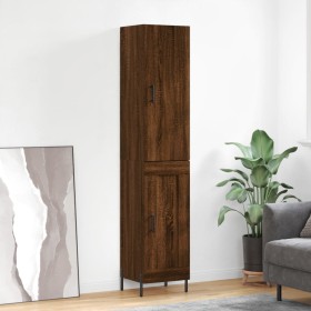 Aparador alto madera contrachapada roble marrón 34,5x34x180 cm de vidaXL, Aparadores - Ref: Foro24-3199120, Precio: 106,99 €,...