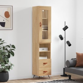 Aparador de madera contrachapada roble Sonoma 34,5x34x180 cm de vidaXL, Aparadores - Ref: Foro24-3199276, Precio: 103,48 €, D...