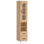 Aparador de madera contrachapada roble Sonoma 34,5x34x180 cm de vidaXL, Aparadores - Ref: Foro24-3199276, Precio: 103,35 €, D...