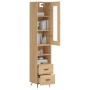 Aparador de madera contrachapada roble Sonoma 34,5x34x180 cm de vidaXL, Aparadores - Ref: Foro24-3199276, Precio: 103,35 €, D...