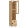 Aparador de madera contrachapada roble Sonoma 34,5x34x180 cm de vidaXL, Aparadores - Ref: Foro24-3199276, Precio: 103,35 €, D...