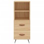 Aparador de madera contrachapada roble Sonoma 34,5x34x180 cm de vidaXL, Aparadores - Ref: Foro24-3199276, Precio: 103,35 €, D...