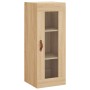 Aparador de madera contrachapada roble Sonoma 34,5x34x180 cm de vidaXL, Aparadores - Ref: Foro24-3199276, Precio: 103,35 €, D...