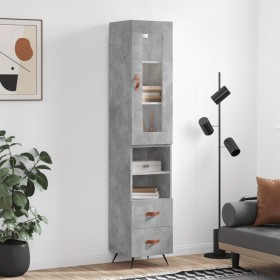 Concrete gray plywood sideboard 34.5x34x180 cm by vidaXL, Sideboards - Ref: Foro24-3199277, Price: 102,99 €, Discount: %