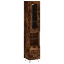 Aparador de madera contrachapada roble ahumado 34,5x34x180 cm de vidaXL, Aparadores - Ref: Foro24-3199278, Precio: 103,35 €, ...