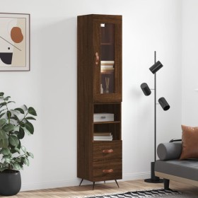 Tall brown oak plywood sideboard 34.5x34x180 cm by vidaXL, Sideboards - Ref: Foro24-3199280, Price: 106,99 €, Discount: %