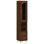 Aparador alto madera contrachapada roble marrón 34,5x34x180 cm de vidaXL, Aparadores - Ref: Foro24-3199280, Precio: 106,99 €,...