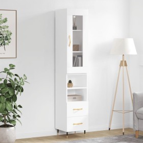 Aparador alto madera contrachapada blanco 34,5x34x180 cm de vidaXL, Aparadores - Ref: Foro24-3199281, Precio: 105,99 €, Descu...