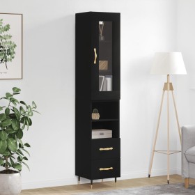 Black plywood sideboard 34.5x34x180 cm by vidaXL, Sideboards - Ref: Foro24-3199282, Price: 104,82 €, Discount: %