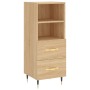 Aparador de madera contrachapada roble Sonoma 34,5x34x180 cm de vidaXL, Aparadores - Ref: Foro24-3199284, Precio: 105,99 €, D...