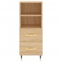 Aparador de madera contrachapada roble Sonoma 34,5x34x180 cm de vidaXL, Aparadores - Ref: Foro24-3199284, Precio: 105,99 €, D...