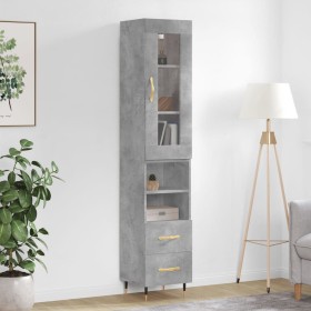 Aparador de madera contrachapada gris hormigón 34,5x34x180 cm de vidaXL, Aparadores - Ref: Foro24-3199285, Precio: 101,63 €, ...