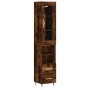 Aparador de madera contrachapada roble ahumado 34,5x34x180 cm de vidaXL, Aparadores - Ref: Foro24-3199286, Precio: 105,16 €, ...