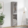 Tall Sonoma gray plywood sideboard 34.5x34x180 cm by vidaXL, Sideboards - Ref: Foro24-3199287, Price: 105,25 €, Discount: %