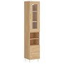 Aparador de madera contrachapada roble Sonoma 34,5x34x180 cm de vidaXL, Aparadores - Ref: Foro24-3199292, Precio: 102,97 €, D...