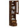 Aparador de madera contrachapada roble ahumado 34,5x34x180 cm de vidaXL, Aparadores - Ref: Foro24-3199294, Precio: 103,99 €, ...