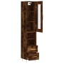 Aparador de madera contrachapada roble ahumado 34,5x34x180 cm de vidaXL, Aparadores - Ref: Foro24-3199294, Precio: 103,99 €, ...