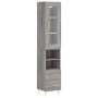 Aparador alto madera contrachapada gris Sonoma 34,5x34x180 cm de vidaXL, Aparadores - Ref: Foro24-3199295, Precio: 106,99 €, ...