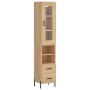 Aparador de madera contrachapada roble Sonoma 34,5x34x180 cm de vidaXL, Aparadores - Ref: Foro24-3199308, Precio: 118,81 €, D...