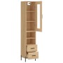 Aparador de madera contrachapada roble Sonoma 34,5x34x180 cm de vidaXL, Aparadores - Ref: Foro24-3199308, Precio: 118,81 €, D...