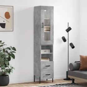 Concrete gray plywood sideboard 34.5x34x180 cm by vidaXL, Sideboards - Ref: Foro24-3199309, Price: 112,99 €, Discount: %