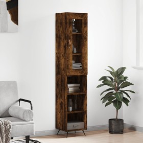 Aparador de madera contrachapada roble ahumado 34,5x34x180 cm de vidaXL, Aparadores - Ref: Foro24-3199342, Precio: 87,99 €, D...