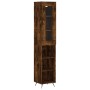 Aparador de madera contrachapada roble ahumado 34,5x34x180 cm de vidaXL, Aparadores - Ref: Foro24-3199342, Precio: 89,73 €, D...