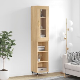 Aparador de madera contrachapada roble Sonoma 34,5x34x180 cm de vidaXL, Aparadores - Ref: Foro24-3199348, Precio: 88,99 €, De...