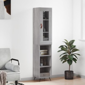 Aparador alto madera contrachapada gris Sonoma 34,5x34x180 cm de vidaXL, Aparadores - Ref: Foro24-3199343, Precio: 90,99 €, D...