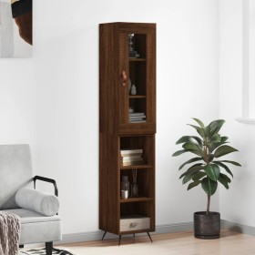 Tall brown oak plywood sideboard 34.5x34x180 cm by vidaXL, Sideboards - Ref: Foro24-3199344, Price: 93,99 €, Discount: %