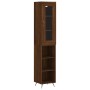 Aparador alto madera contrachapada roble marrón 34,5x34x180 cm de vidaXL, Aparadores - Ref: Foro24-3199344, Precio: 96,42 €, ...