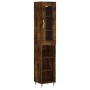 Aparador de madera contrachapada roble ahumado 34,5x34x180 cm de vidaXL, Aparadores - Ref: Foro24-3199350, Precio: 89,59 €, D...