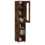 Aparador de madera contrachapada roble ahumado 34,5x34x180 cm de vidaXL, Aparadores - Ref: Foro24-3199350, Precio: 89,59 €, D...