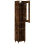 Aparador de madera contrachapada roble ahumado 34,5x34x180 cm de vidaXL, Aparadores - Ref: Foro24-3199350, Precio: 89,59 €, D...