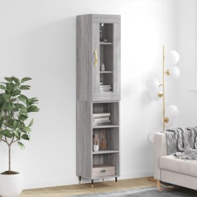 Tall Sonoma gray plywood sideboard 34.5x34x180 cm by vidaXL, Sideboards - Ref: Foro24-3199351, Price: 88,99 €, Discount: %