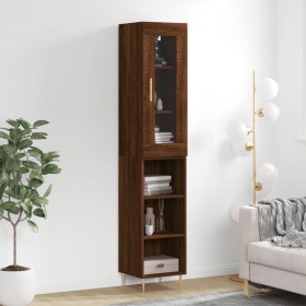 Tall oak brown plywood highboard 34.5x34x180 cm by vidaXL, Sideboards - Ref: Foro24-3199360, Price: 88,99 €, Discount: %