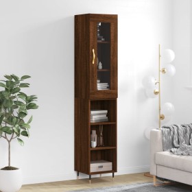 Tall brown oak plywood sideboard 34.5x34x180 cm by vidaXL, Sideboards - Ref: Foro24-3199352, Price: 87,99 €, Discount: %