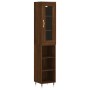 Aparador alto madera contrachapada roble marrón 34,5x34x180 cm de vidaXL, Aparadores - Ref: Foro24-3199352, Precio: 87,99 €, ...