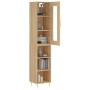 Aparador de madera contrachapada roble Sonoma 34,5x34x180 cm de vidaXL, Aparadores - Ref: Foro24-3199356, Precio: 85,99 €, De...