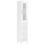 Aparador alto madera contrachapada blanco brillo 34,5x34x180 cm de vidaXL, Aparadores - Ref: Foro24-3199355, Precio: 93,07 €,...