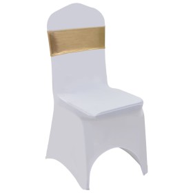 Elastic chair sash bow 25 units with golden diamond clasp by vidaXL, Covers - Ref: Foro24-133579, Price: 40,41 €, Discount: %