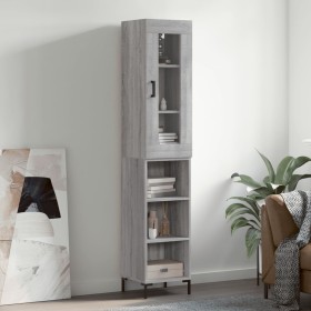 Aparador alto madera contrachapada gris Sonoma 34,5x34x180 cm de vidaXL, Aparadores - Ref: Foro24-3199367, Precio: 93,07 €, D...